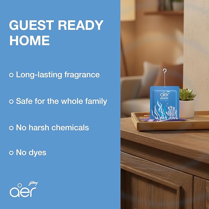 AER Power Pocket Seabreez Solid Gel Air Freshener for the Entire Home with Long Lasting Scent, Pack of 6