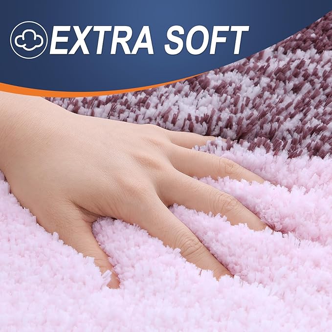 OLANLY Bathroom Runner Rugs Mat 59x24, Extra Soft Absorbent Microfiber Bath Rugs, Rubber Backing, Quick Dry, Washable Long Bath Mats for Bathroom Floor, Tub and Shower, Home Decor Accessories, Mauve