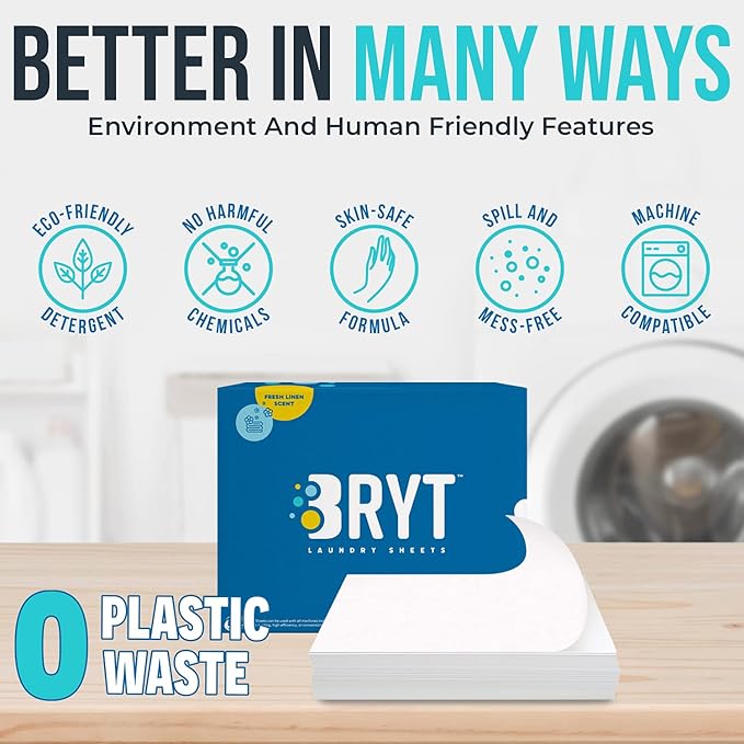 Laundry Detergent Sheets | Biodegradable, No Mess, Eco Friendly Laundry Detergent Strips for Home, Dorm, Travel, Camping | Zero Waste & Plastic Free, Fresh Linen Scent, 50 Loads