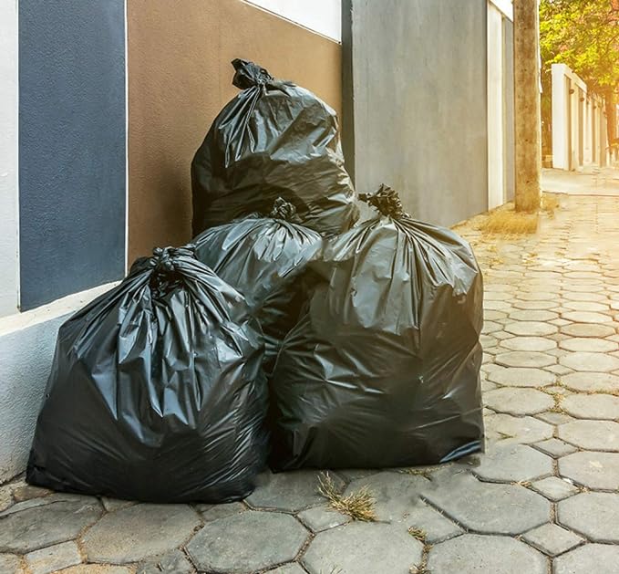 Tasker 95-96 Gallon Trash Bags Heavy Duty (Mega-Value 50/Bags w/Ties) 95-100 Gallon Trash Bags│Black Heavy Duty Trash Bag │Extra Large Garbage Bags