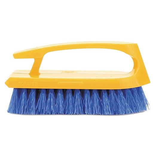 Rubbermaid Commercial Products Iron Handle Scrub Brush 6-inches Polypropylene Fill Cobalt Bristles For Hard Scrubbing on Tile/Grout/Floors/Walls/Countertops