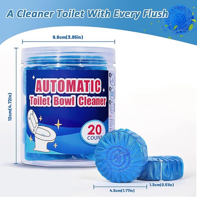 Toilet Bowl Cleaner, Toilet Bowl Cleaner Tablets 20 Pack - Long-Lasting Automatic Toilet Bowl Cleaning, Toilet Tank Cleaner Tablets for Bathroom