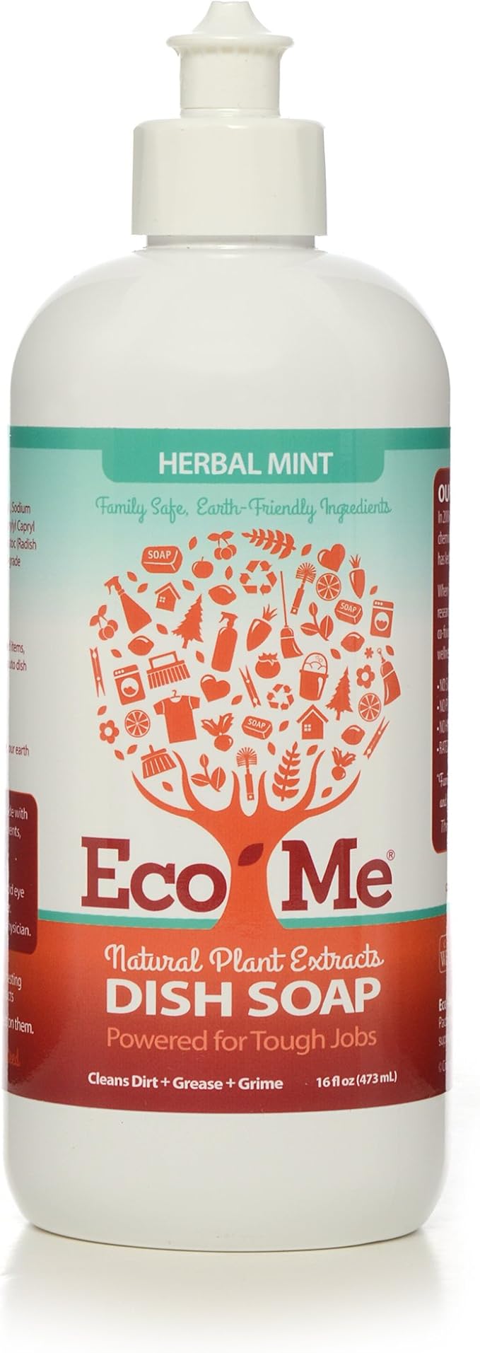 EcoMe Dish Soap Liquid, Herbal Mint, 16 oz