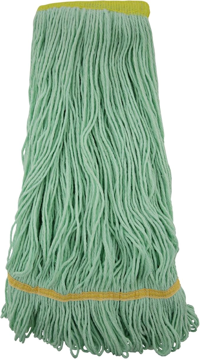 Boardwalk EcoMop Looped-End Mop Head, Recycled Fibers, Extra Large Size, Green