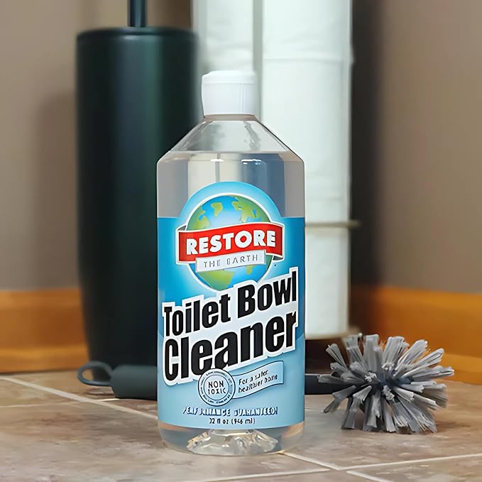Restore Naturals Non Toxic Toilet Bowl Cleaner - 32 Fl Oz - Plant Based | Septic Safe | Biodegradable - For Porcelain, Ceramic, & Tile - 3 Pack