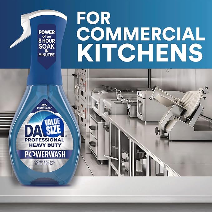 Dawn Heavy Duty Powerwash Commercial Dish Spray, 16 Fl Oz (Pack of 1) bundled with Heavy Duty Sctoch Brite Sponge