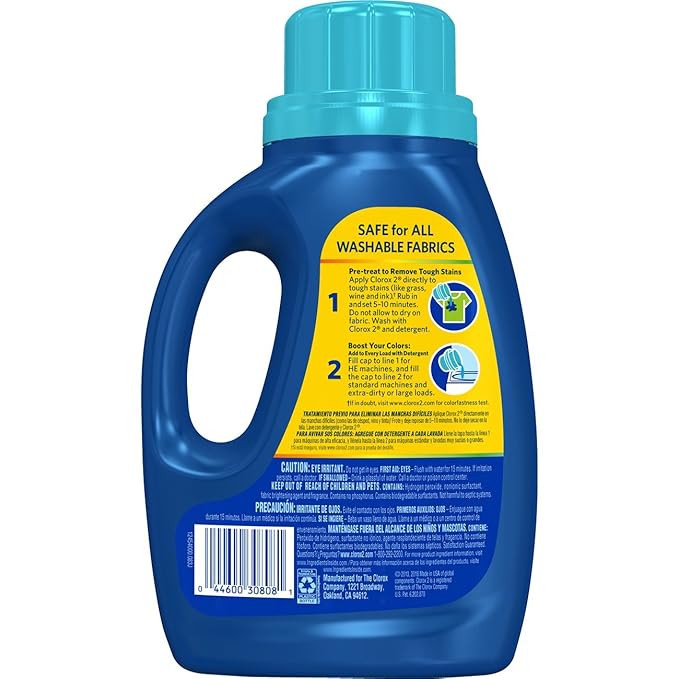 Clorox 2 Laundry Stain Remover and Color Booster, Clean Linen, 33 Ounce Bottle (Packaging May Vary)