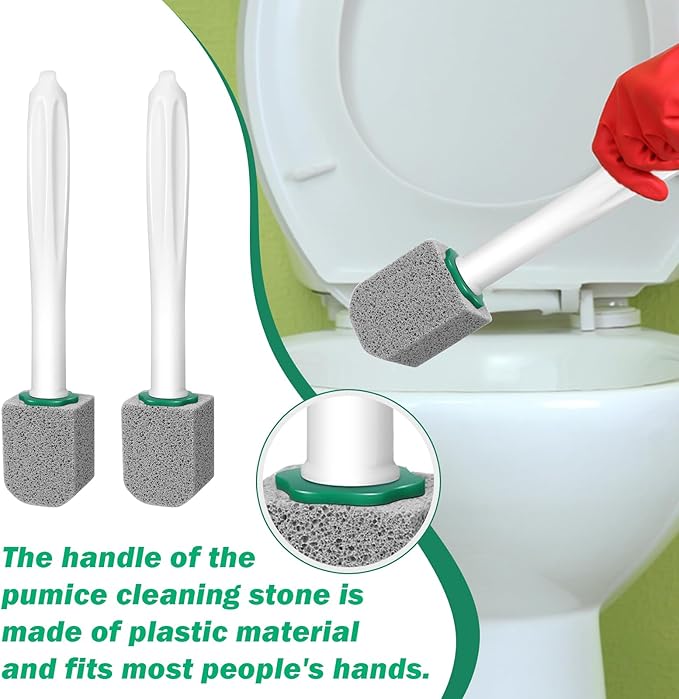 24 PCS Long Handle Pumice Stone with Cleaner Toilet Pumice Stone for Toilet Bowl Cleaning, Powerfully Away Limescale Stain,Hard Water Ring, Cleaning Block for Pool Bathtubs Sink Gril (24)
