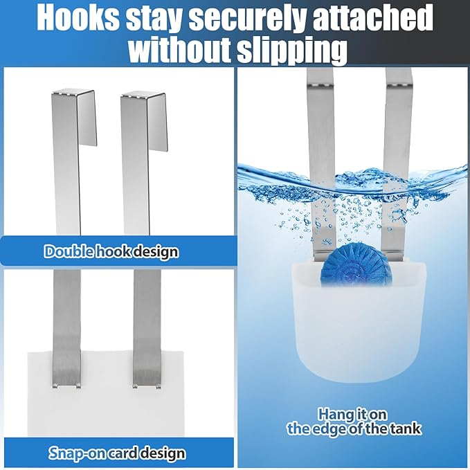 Toilet Tank Cleaning Tablet Holder, Bleach Tablet Bracket, Hanging Toilets Bowl Cleaner Carrier for Preventing Dissolved Residue From Polluting Water Tank, Fits Standard-Height Toilet Tanks