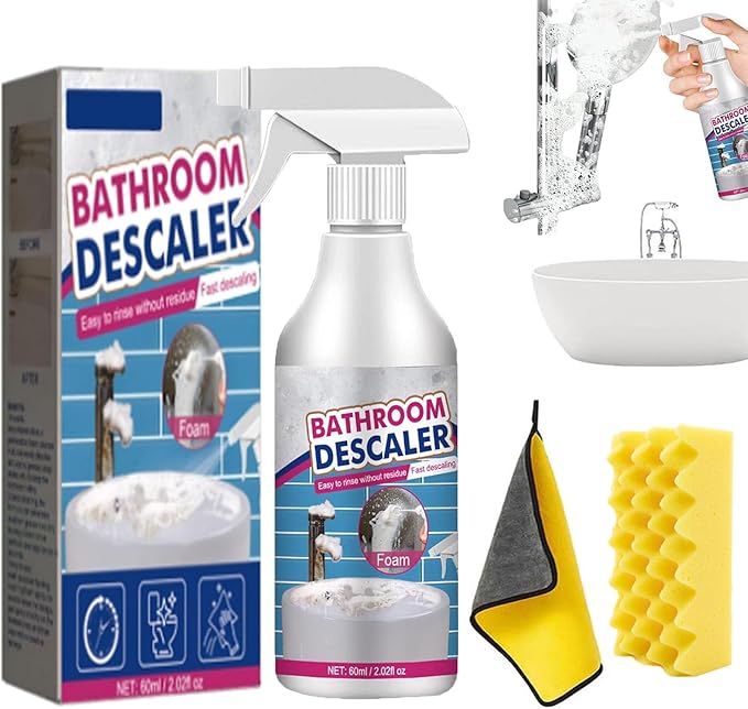 Bathroom Descaler Stubborn Stains Cleaner, Bathroom Descaler Cleaner, Bathroom Descaler Foam Cleaner, Jue Fish Bathroom Descaler, All Purpose Rinse Cleaning Foam for Bathroom (1Pcs)