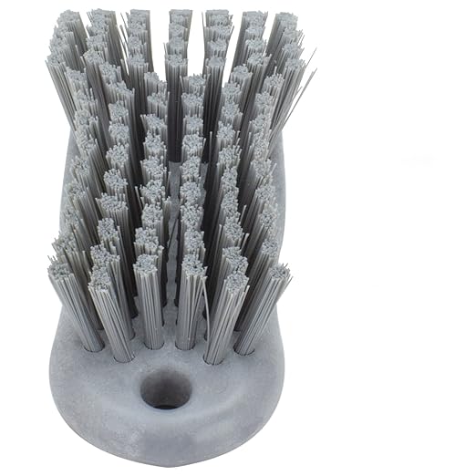 SPARTA Plastic Cutting Board Scrub Brush with Hanging Hole for Washing Cutting Boards, 6 Inches, Gray
