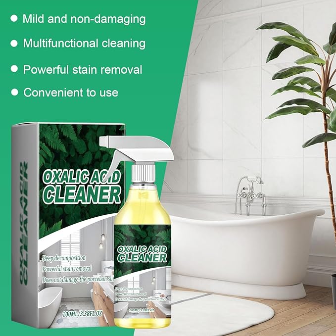 2 Bottle Oxalic Acid Cleaner,2026 Upgraded Oxalic Acid Cleaner Spray,Oxalic Acid Powerful Stain Cleaner,Multipurpose Stain Remover Spray For Bathtub, Porcelain, Tiles