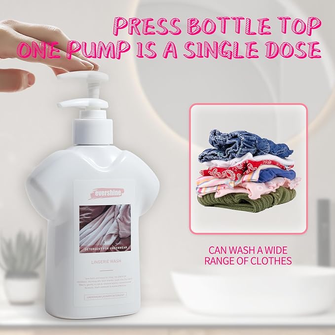 Lingerie Detergent - Double Concentrated, Lady Scented, Delicate Underwear Cleaning Liquid - 10.14 Fl Oz (4 Rose&vanilla)