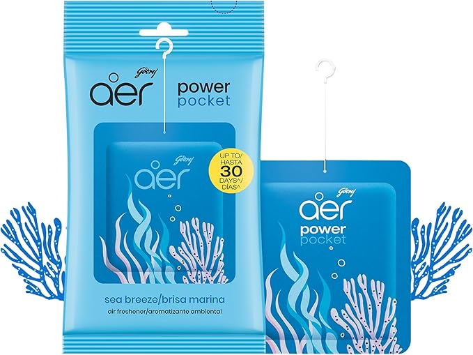 AER Power Pocket Seabreez Solid Gel Air Freshener for the Entire Home with Long Lasting Scent, Pack of 6