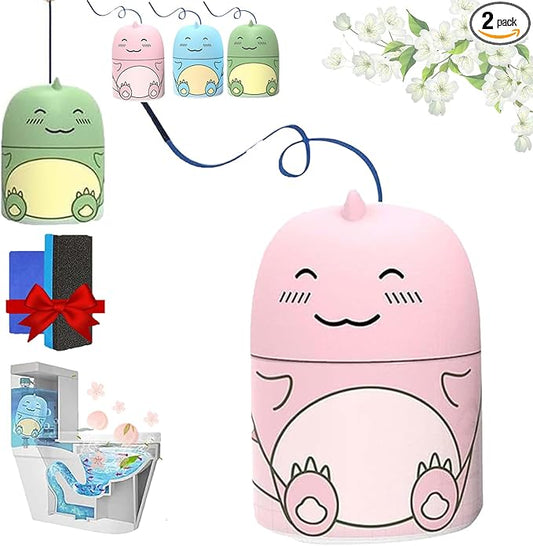 Magic Toilet Bowl Cleaner, ToiletCleaner & Toilet Deodorizer Wonder, Magic ToiletCleaning Bottle, Cute Dinosaur-Shaped Bathroom ToiletsTank Cleaner, Three Fragrances (Peach)
