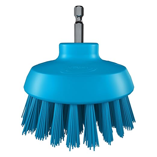 Vikan 8700 HyDrive Round Brush Ø90mm Very Hard Drill Cleaning Food Grade (Blue)
