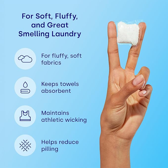 Dropps Fabric Softener Pods, Lavender Meadow (32 Count) - Laundry Softener For Soft & Fluffy Fabrics | Liquid Softener & Dryer Sheet Alternative | Clean Ingredients | Plastic Free Packaging