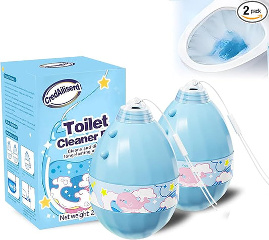 Automatic Toilet Bowl Cleaner,Household Cleaning Solution,Toilet cleaner with hanging cord,Natural Long Lasting Toilet Cleaner for Hard Water Stains & Rings (2, 200g)