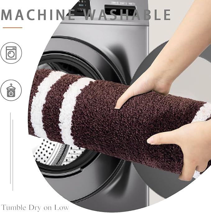 Bathroom Rugs Mat 26x18, Soft Absorbent Bath Mats, Machine Washable Microfiber Floor Mats for Bathroom Tubs, Sinks and Showers,Coffee