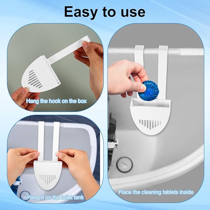 1 Sets Toilet Tank Pucks Holder, Hanging Toilet Bowl Carrier Hook Pucks Holder Hanger Bracket Caddy Avoids Crumbling from Water Tank