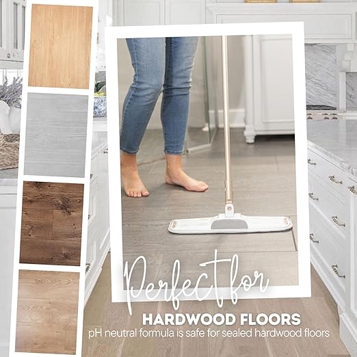Quick Shine Hardwood Floor Luster-Polish 27oz | Plant-Derived w/Carnauba | Safer Choice, No PFAS, pH Neutral | Ready to Use Formula w/Anti-Slip Technology | Simply Squirt & Spread | Made in USA