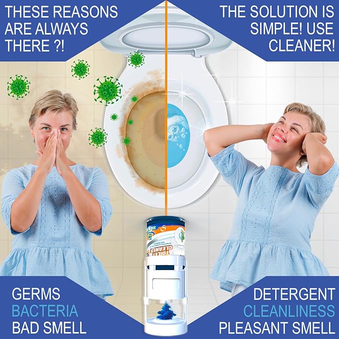 eHouse Refill Bottle Automatic Toilet Bowl Cleaner with Antibacterial and Cleansing Properties, Rich Foam, and a Pleasant Scent of Lemon, Green Apple, or Hypoallergenic Unscented Option. (APPLE)