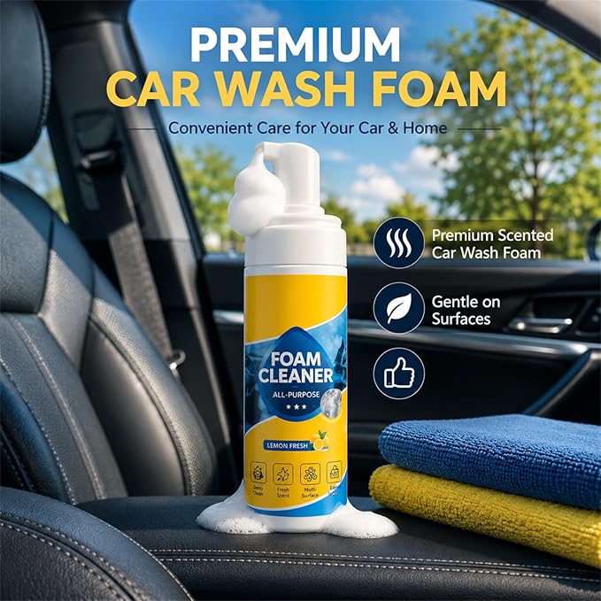 4-In-1 Multi-Enzyme Foam Cleaner,Enzyme Foam Cleaner,All-Purpose Deep Cleaning Spray For Car Interio,Kitchen,Bathroom,Sofa