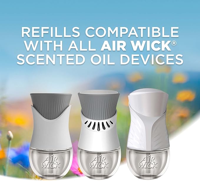 Air Wick Plug in Scented Oil Refill, 5 ct, Lush Honeysuckle and Raspberry, Air Freshener, Essential Oils, Spring Collection