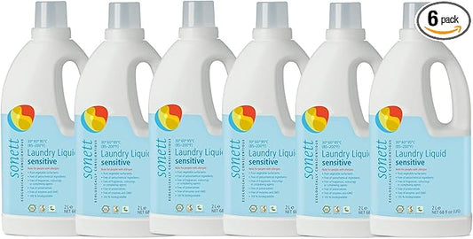 Sonett Organic Laundry Liquid Detergents, Sensitive (6 Count) for people with allergies GMO free Certified Organically Grown