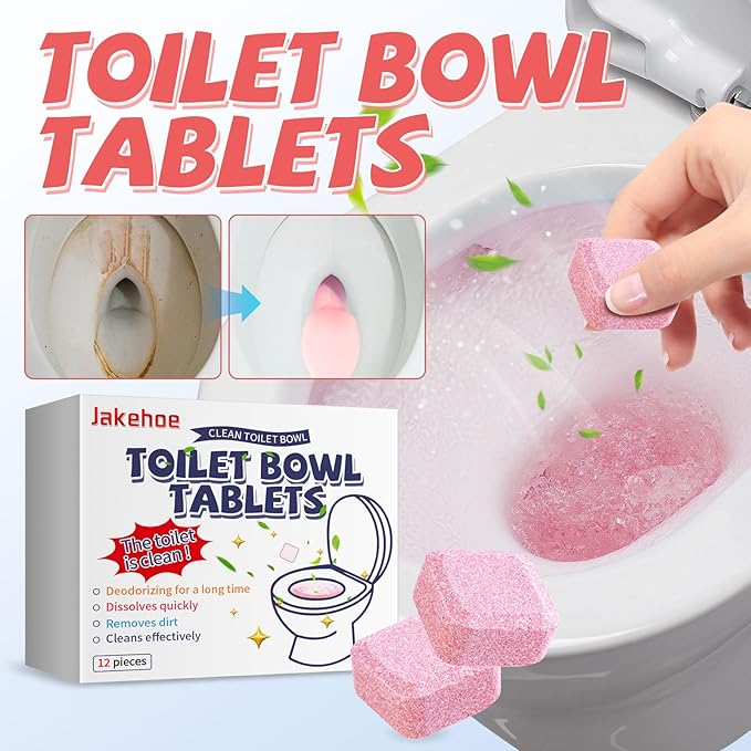 Toilet Bowl Cleaning Tablets, 48 Pieces, Quick Dissolving, Long-Lasting Deodorizer (4)