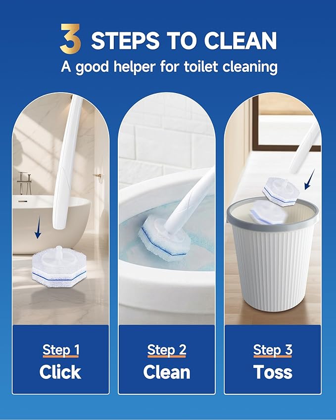 20 Count Toilet Wand Refills for Clorox, 5X Cleaning Power Toilet Bowl Wand Refills & High-Density Disposable Toilet Brush Scrubber - No Falling Apart, Instant Foam for Bathroom Cleaning