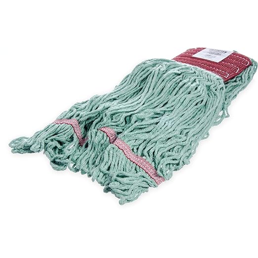 Carlisle FoodService Products 369484B09 Looped-End Mop Head With Red Band, Large, Green (Pack of 12)