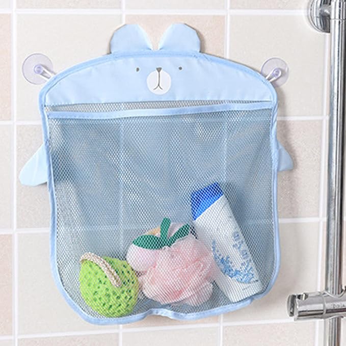 Child Bath Toy Storage Bag Net Suction Baskets Kids Bathroom Mesh Bag + 2 Suction Cups Bathtub Toy Holder