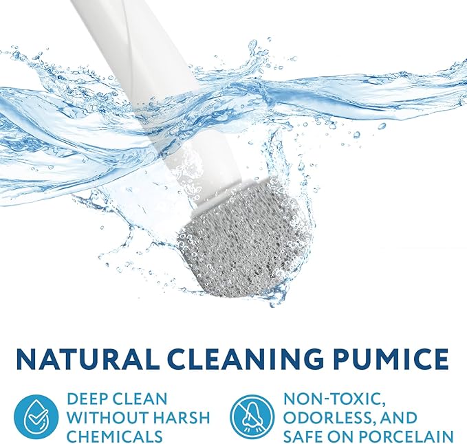 Impresa 6-Pack Pumice Stone Toilet Bowl Cleaner Refill Heads - Compatible with Clorox Toilet Wand Refills - Reusable Natural Stone Scrub Heads for Tough Stains
