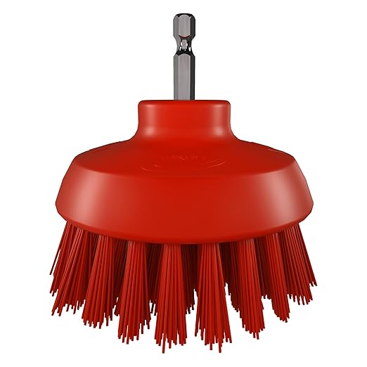 Vikan 8700 HyDrive Round Brush Ø90mm Very Hard Drill Cleaning Food Grade (Red)