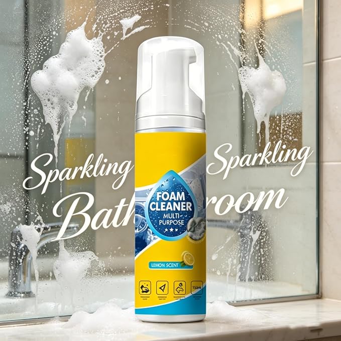 Foam Cleaner All Purpose, Multifunctional Foam Cleaner for Car, New Foam No-Rinse Cleaner for Car Interior, Kitchen, Bathroom Tiles, Sofa (3PC, 150ML)