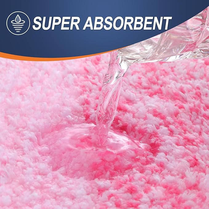 OLANLY Large Bathroom Rugs Mat 50x30, Extra Soft Absorbent Microfiber Bath Rugs, Rubber Backing, Quick Dry, Machine Washable Bath Mats for Bathroom Floor, Tub and Shower, Home Decor Accessories, Pink