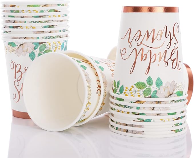 Rose Gold Bridal Shower Decorations, 168Pcs Bridal Shower Plates and Napkins Sets, Floral Paper Plates Serve 24, Love is In Bloom, Bride To Be, Wedding Shower, Bachelorette Party