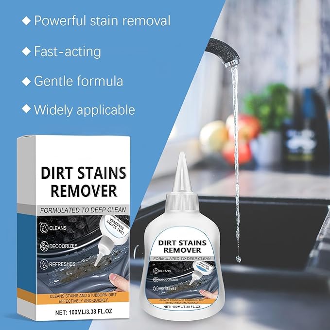 Dirt Stains Remover Gel, Mold-Stain Remover Gel for Washing Machine Bathroom,Front Loader Rubber Grout Cleaner Home Stain Low Odor Removal Gels for Bathroom and Floor Tile,Household Cleaner Gels-100ML