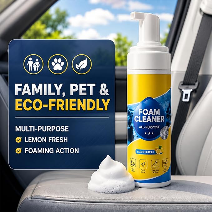 4-In-1 Multi-Enzyme Foam Cleaner,Enzyme Foam Cleaner,All-Purpose Deep Cleaning Spray For Car Interio,Kitchen,Bathroom,Sofa
