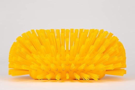 SPARTA Tank and Kettle Scrub Brush Heavy-Duty Tile Brush, Color-Coded and Handle Compatible (Sold Separately) for Optimal Access In Spacious Containers, Plastic, 5.5 X 9.5 Inches, Yellow