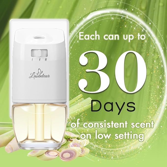 Plug In Air Freshener Refills for Home, 6 Pack Citronella Scent, Summer Fresh Aroma, Compatible with Air Wick & Glade, Not for Glade Plus, Home Fragrance 3.96 Fl Oz for Indoor, Backyard, Hallway