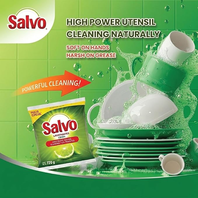 Dishwashing Powder Lemon Fresh, Powerful Grease Cleaning Formula, Kitchen Cleaning Detergent, 720g