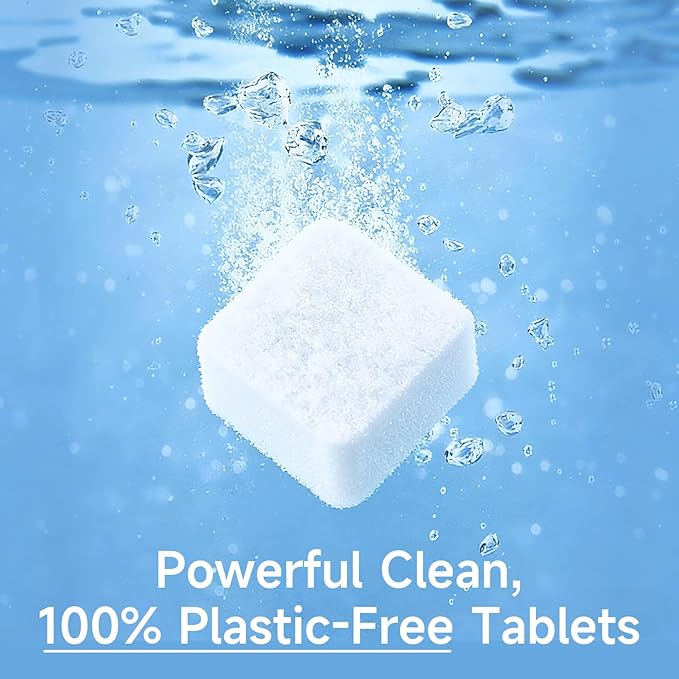 100% Plastic-Free Dishwasher Detergent Tablets, 72 Count, Free & Clear, All-in-One Dishwashing Pods, Enzyme-Powered for Stuck-On Food, Phosphate & Dye Free, Residue-Free Sparkling Shine