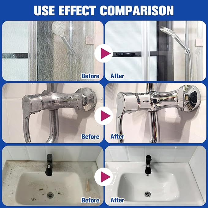 Bathroom Descaler Spray, 2 PCS Stubborn Stains Cleaner with Dishcloth, Bathroom Foam Cleaner Spray, Bubble Cleaner Foam Spray, All Purpose Rinse Cleaning (Cleaner*1 + Dishcloth*2)