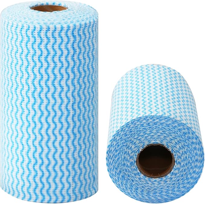 2 Pack Upgraded Reusable Cleaning Cloths Extra Thick Durable Disposable Cleaning Towels Kitchen Dish Paper Multi Purpose Household Towels Thickened Non Woven Wipes, 7.9"X11.8", Blue