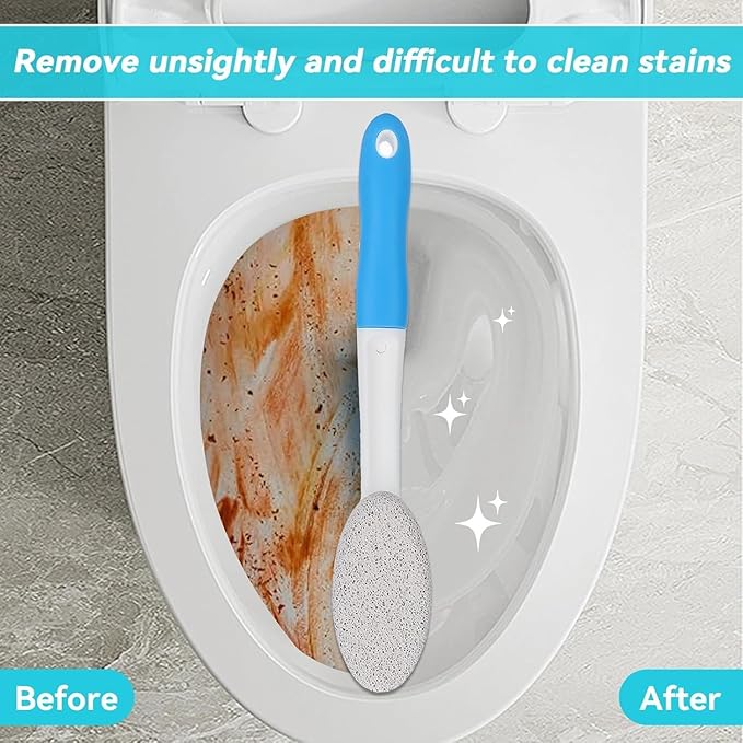 Pumice Cleaning Stone with Handle, Pumice Stone Cleaning Brush Toilet Bowl Cleaner for Household Sink Pool Bathroom Kitchen