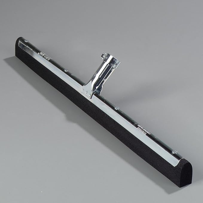 SPARTA Flo-Pac Double Foam Floor Rubber Squeegee Window Squeegee with Heavy Duty Steel Frame for Floor, Bathroom, Kitchen, Concrete, Tile, Garage, Commercial Use, 22 Inches, Black (Pack of 3)