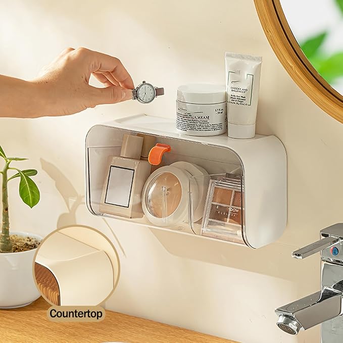 Pad Holder for Bathroom, Sanitary Napkins Organizer, Feminine Tampons Storage Day Overnight Cotton Pad Holder, White