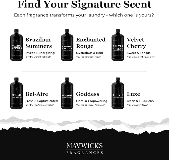 Mavwicks Fragrances - Luxury Scented Liquid Fabric Softener (Goddess) 32 Oz – Crafted with Clean Ingredients – Reduces Static, and Softens Clothes – Safe for All Fabrics and Skin